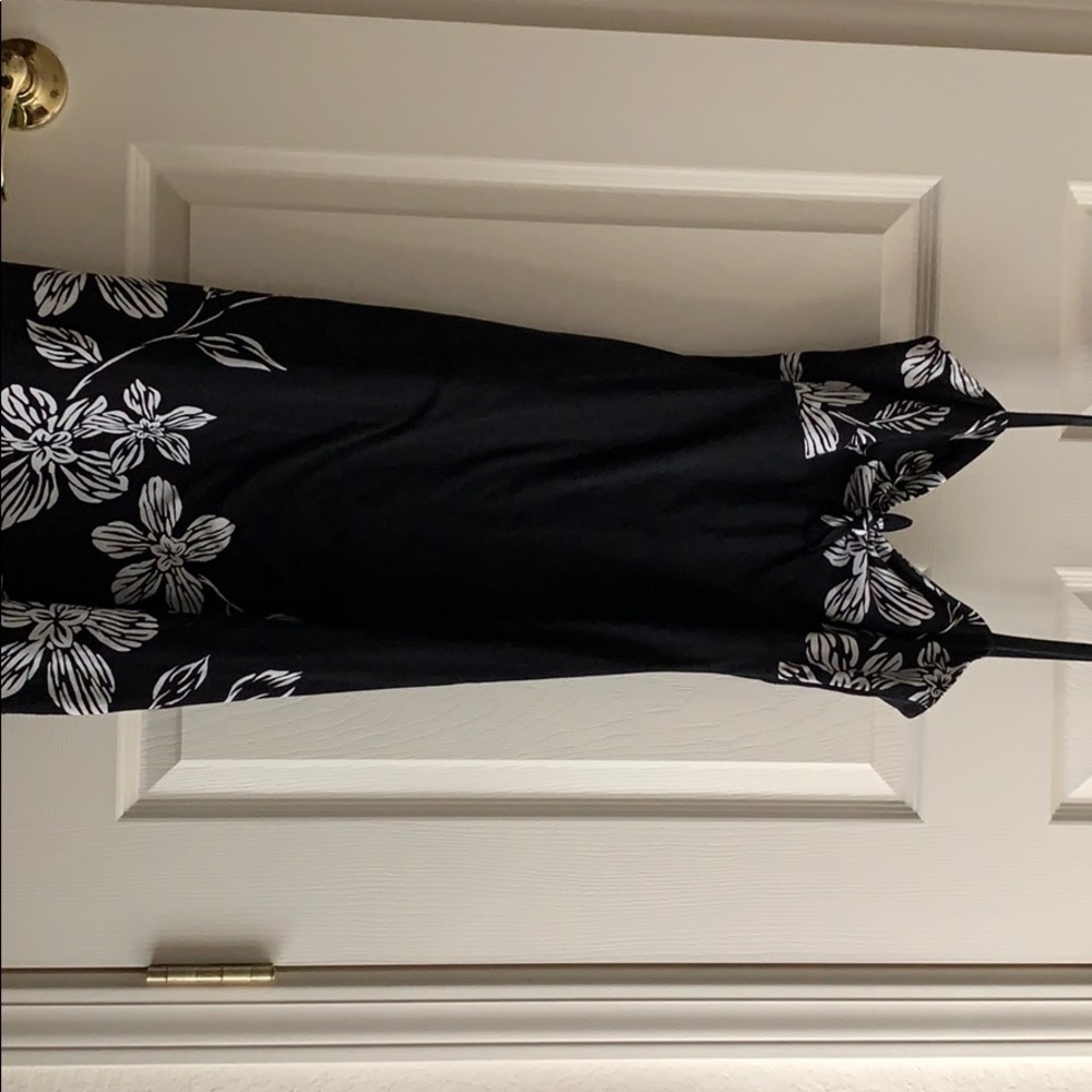 I N C black and white Strapped cotton dress.